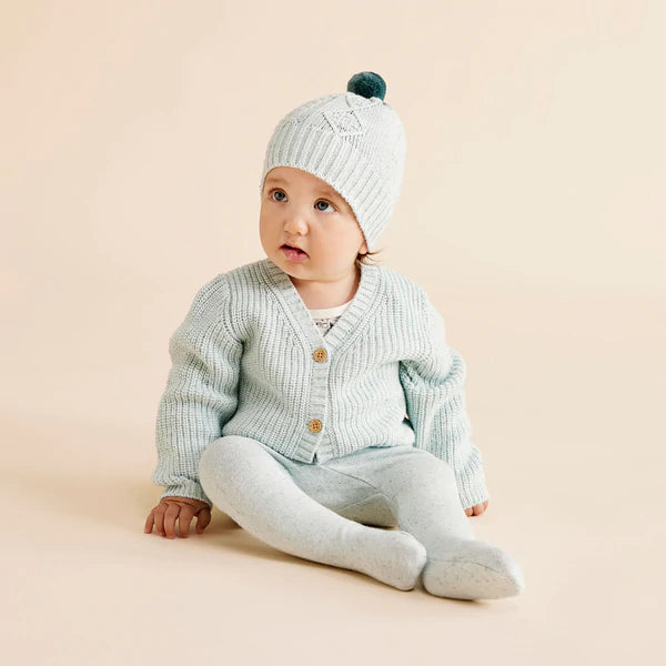 Wilson & Frenchy Knitted Cable Hat - Mint Fleck