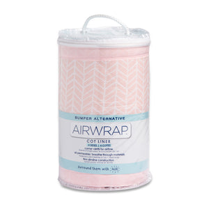 Airwrap Cot Liner Muslin 4 Sides - Soho Pink