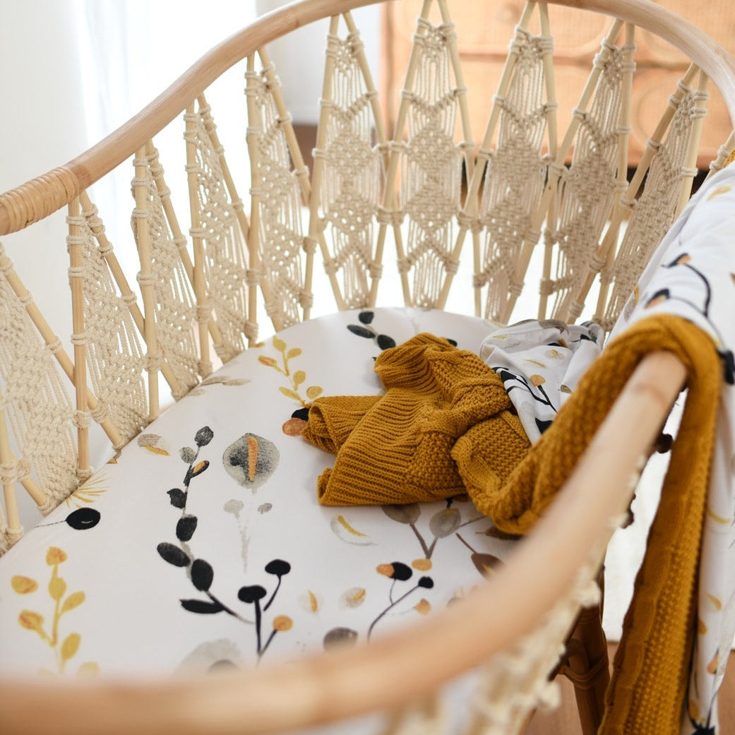 Luna's Treasures Jersey Bassinet Sheet - Golden Gum