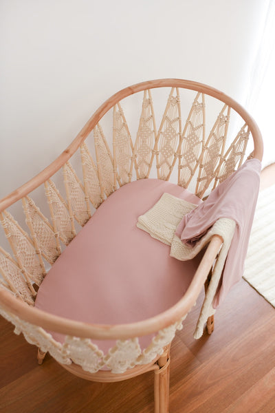 Luna's Treasures Bamboo Jersey Bassinet Sheet - Dusky Rose