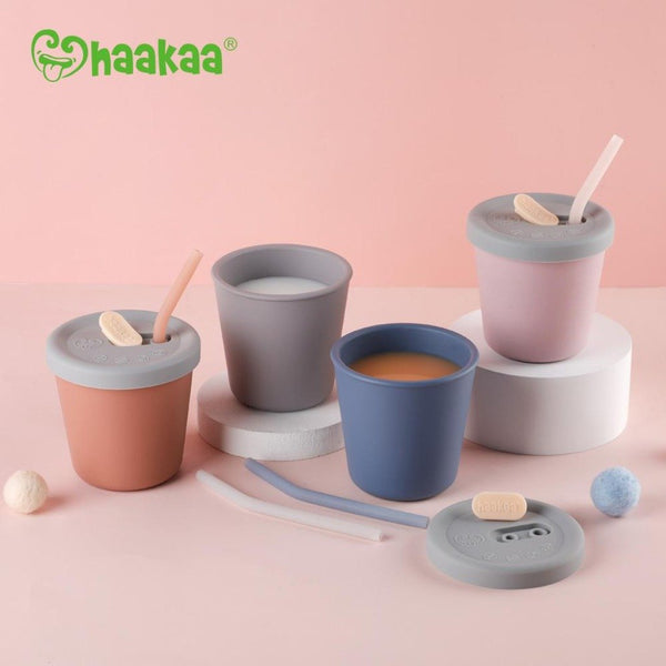 Haakaa Silicone Sippy Straw Cup - Rust
