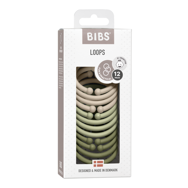 BIBS Loops 12 Pieces - Vanilla/Sage/Olive