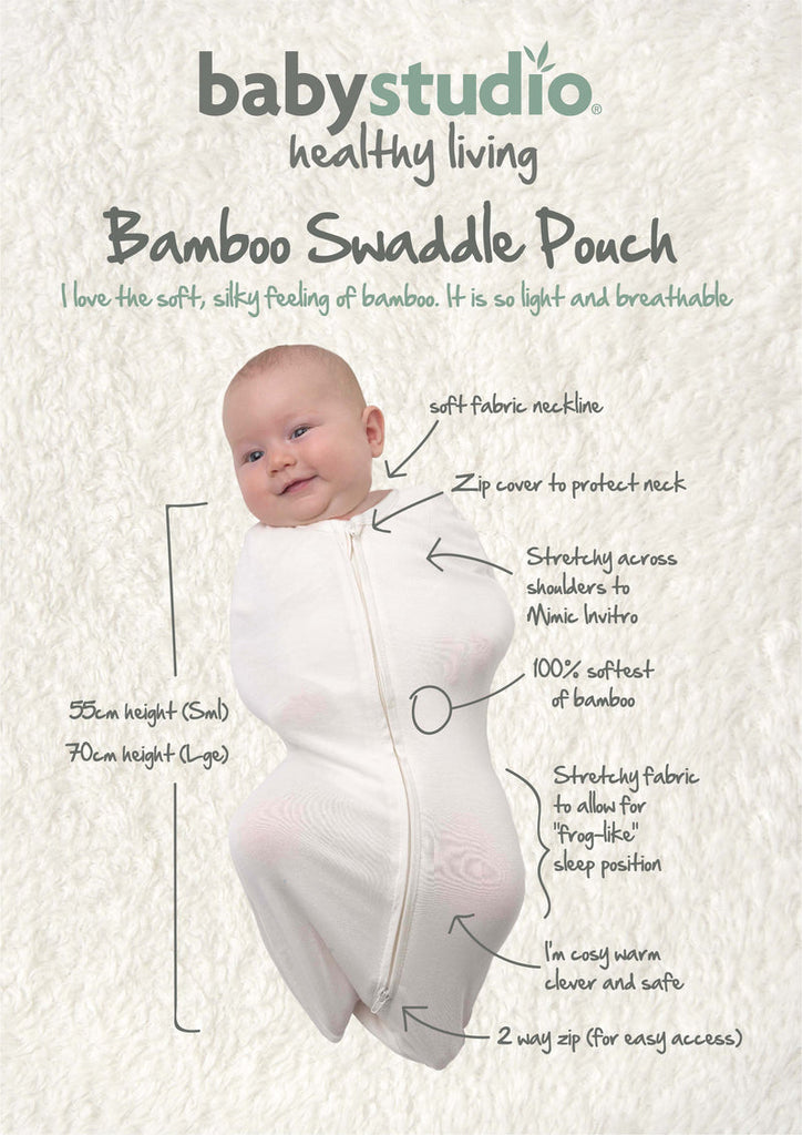 Baby Studio Swaddle Pouch Bamboo 0 3 Months Baby Junction