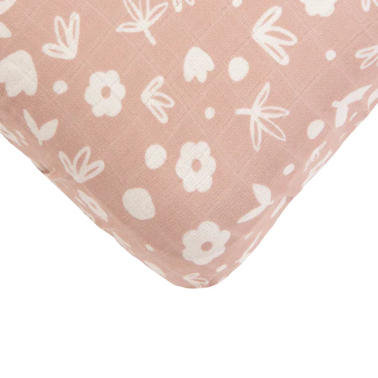 All4Ella Bamboo Cotton Fitted Cot Sheet - Dusty Pink