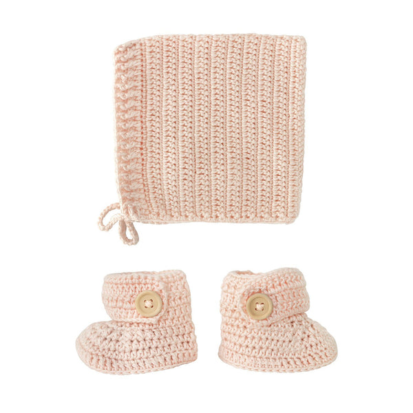 OB Designs Crochet Bonnet & Booties Set