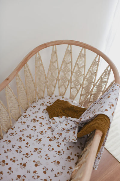 Luna's Treasures Bamboo Jersey Bassinet Sheet - Desert Daisy