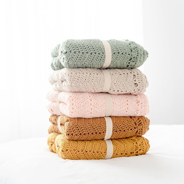 OB Designs Crochet Baby Blanket - Turmeric