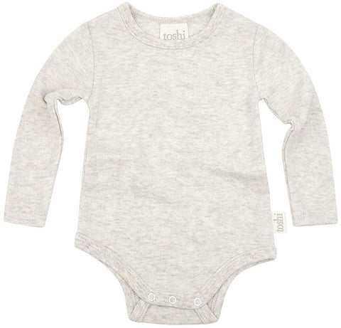 Toshi Dreamtime Organic Bodysuit Long Sleeve Pebble