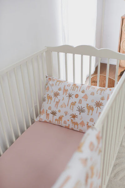 Luna's Treasures Bamboo Jersey Cot Sheet - Dusky Rose