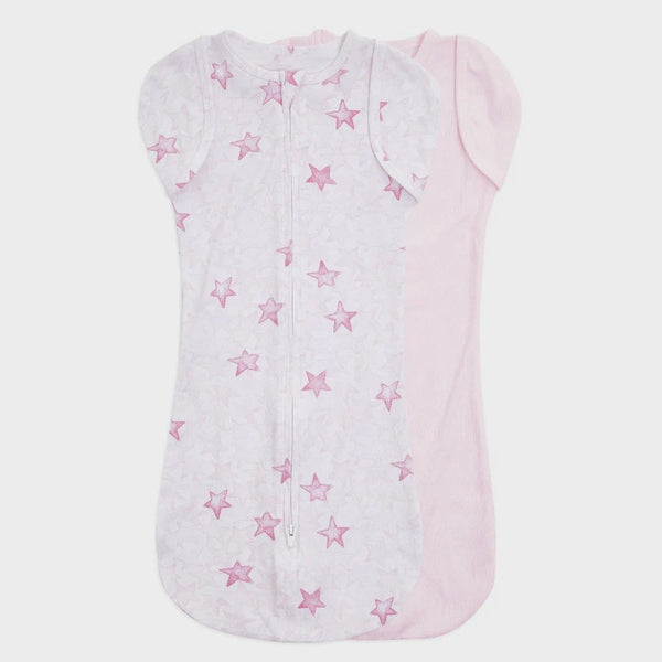 Aden + Anais Essentials Snug Swaddles 2pk - Twinkling Stars Pink