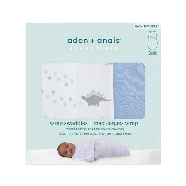 Aden + Anais Essentials Wrap Swaddles 3pk - Dino Rama