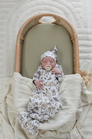 Luna's Treasures Knotted Newborn Gown - Forest