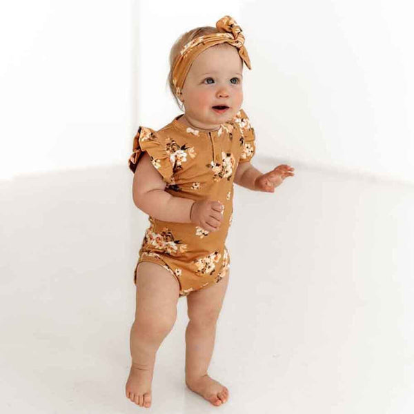 Snuggle Hunny Golden Flower Short Sleeve Bodysuit