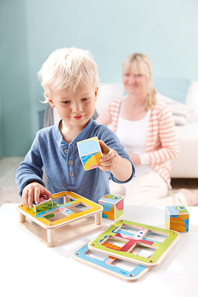 Haba Cubes Puzzle Garden Animals