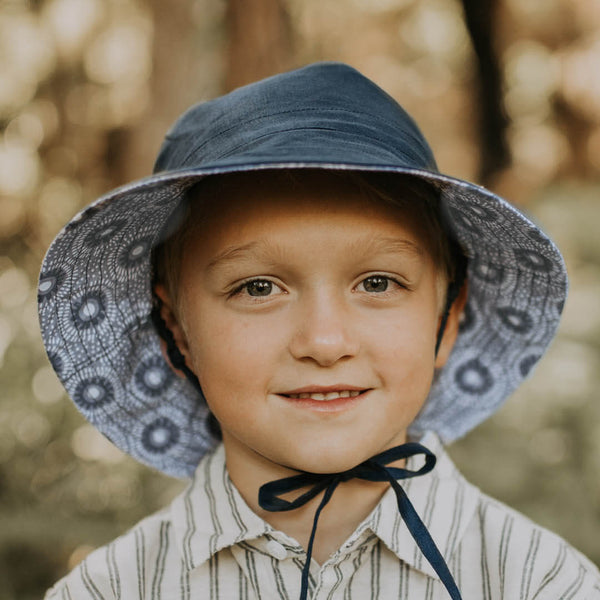 Bedhead 'Explorer' Kids Reversible Sun Hat - Norman/Indigo