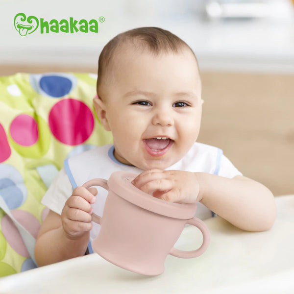Haakaa Silicone Sip-n-Snack Cup - Suva Grey