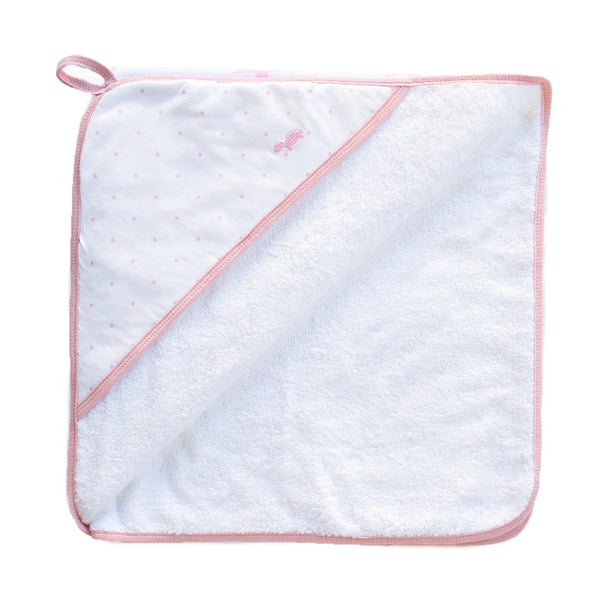 Little Turtle Baby Hooded Towel - Spots & Stars Pink
