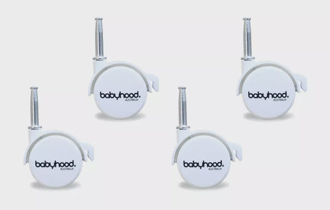 Babyhood Standard Cot Castors (set) for Lulu Cot, Mali Cot, Dune Cot