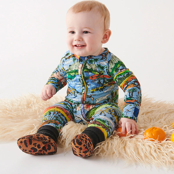 Kip & Co Jurassic Organic LS Zip Romper