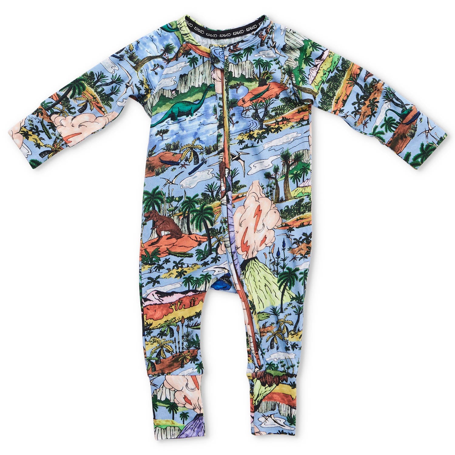 Kip & Co Jurassic Organic LS Zip Romper