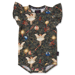 Kip & Co x Flower Fairies Angel Fairy Organic SS Frill Romper