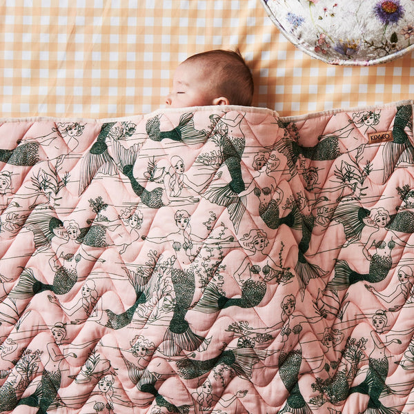 Kip & Co Mermaids Quilted Cot Bedspread