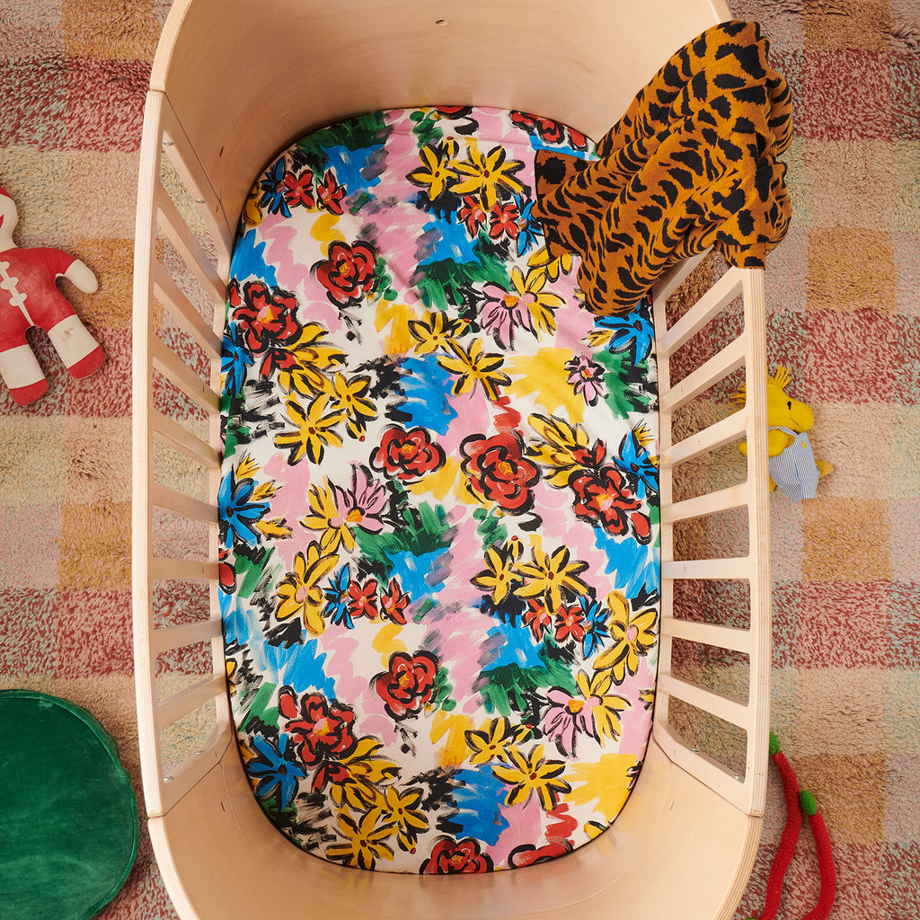 Kip Co Rio Floral Cotton Fitted Sheet Bassinet