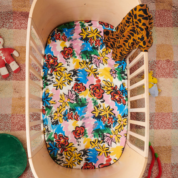 Kip & Co Rio Floral Cotton Fitted Sheet - Bassinet