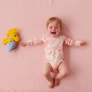 Kip & Co Teeny Weeny Peach Cotton Fitted Sheet - Bassinet
