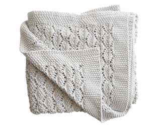 Alimrose Organic Heritage Knit Blanket - Cloud