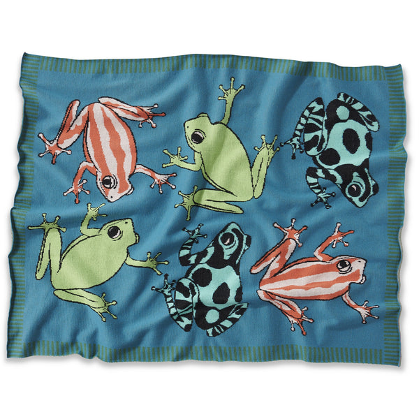 Kip & Co Mr Frog Knitted Blanket