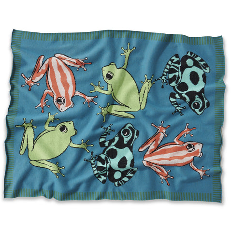 Kip & Co Mr Frog Knitted Blanket