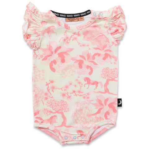 Kip & Co Fleur Organic SS Frill Romper