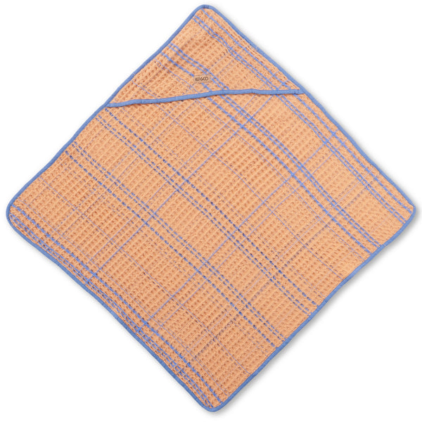 Kip & Co Peachy Blue Tartan Waffle Baby Towel