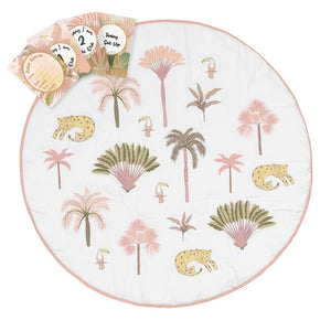 Lolli Living Tropical Round Play Mat with Milestone Cards
