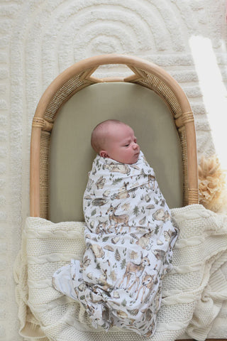 Luna's Treasures Forest Bamboo Jersey Swaddle Wrap