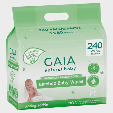 Gaia Bamboo Baby Wipes 240pk