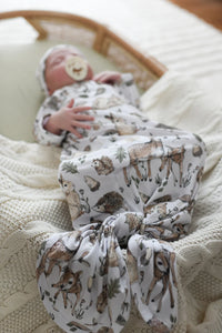 Luna's Treasures Knotted Newborn Gown - Forest