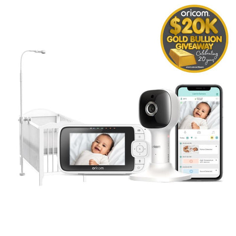 Oricom 4.3" Smart HD Nursery Pal Skyview Baby Monitor with Cot Stand OBH643P