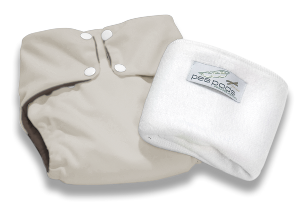 Pea Pods One Size Nappy - Cream