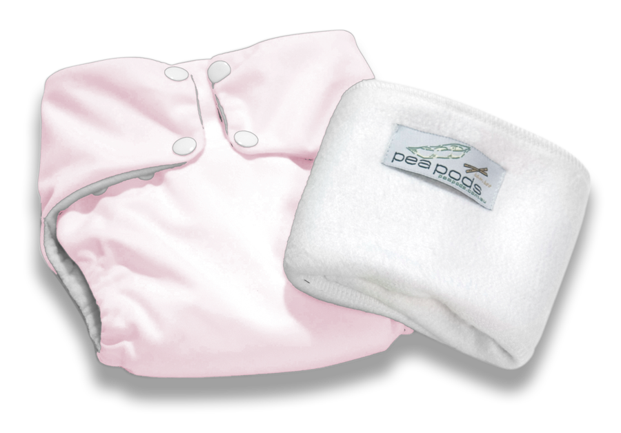 Pea Pods One Size Nappy - Pastel Pink