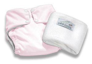 Pea Pods One Size Nappy - Pastel Pink