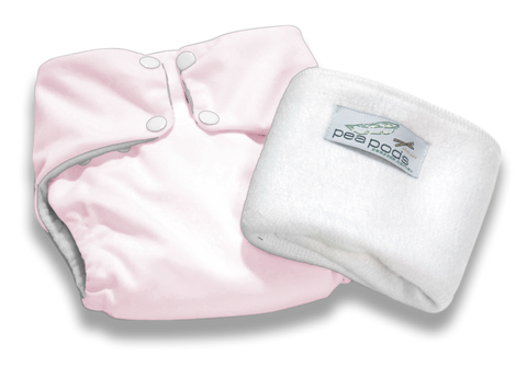 Pea Pods One Size Nappy - Pastel Pink