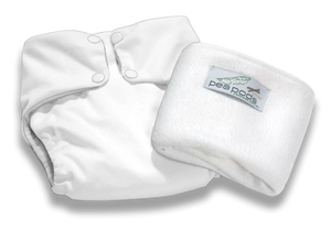 Pea Pods One Size Nappy - White