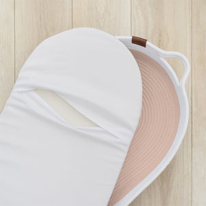 Living Textiles 100% Cotton Rope Change Basket - White/Blush