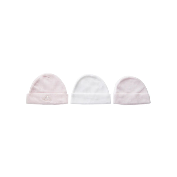 Playette Preemie & Small Newborn Caps 3pk - Pink