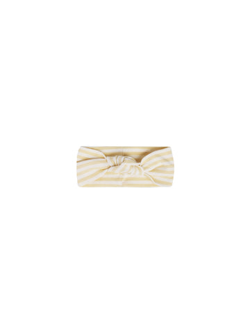 Quincy Mae Ribbed Knotted Headband - Yellow Stripe