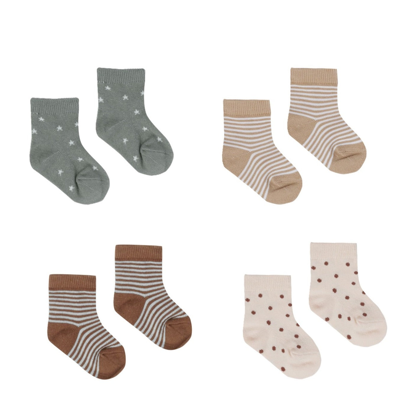 Quincy Mae Printed Knit Ankle Socks 4pk