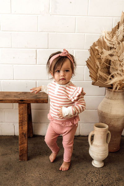 Snuggle Hunny Rose Stripe Long Sleeve Bodysuit