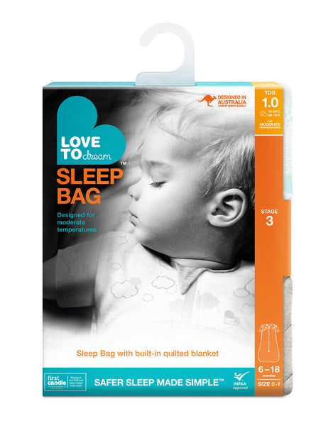 Love to Dream Sleep Bag 1.0tog - White